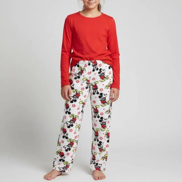 Disney Other - Disney Kids Mickey Mouse Plush Fleece Pajama Pants Loungewear Bottoms Sz Medium